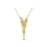 Lab Grown Diamond Cluster Necklace 0.71Ct Round Cut 14K Fine Gold
