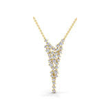 Lab Grown Diamond Cluster Necklace 0.71Ct Round Cut 14K Fine Gold