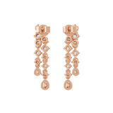 Round Cut 14K Fine Gold Lab Grown Diamond 0.63Ct Dangle Drop Earrings