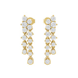 Round Cut 14K Fine Gold Lab Grown Diamond 0.63Ct Dangle Drop Earrings