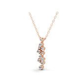 Lab Grown Diamond Round Cut 14K Fine Gold Pendant Necklace 0.61Ct