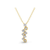 Radiant Cluster Pendant Necklace 0.50Ct Lab grown Diamond Round Cut 14K Gold