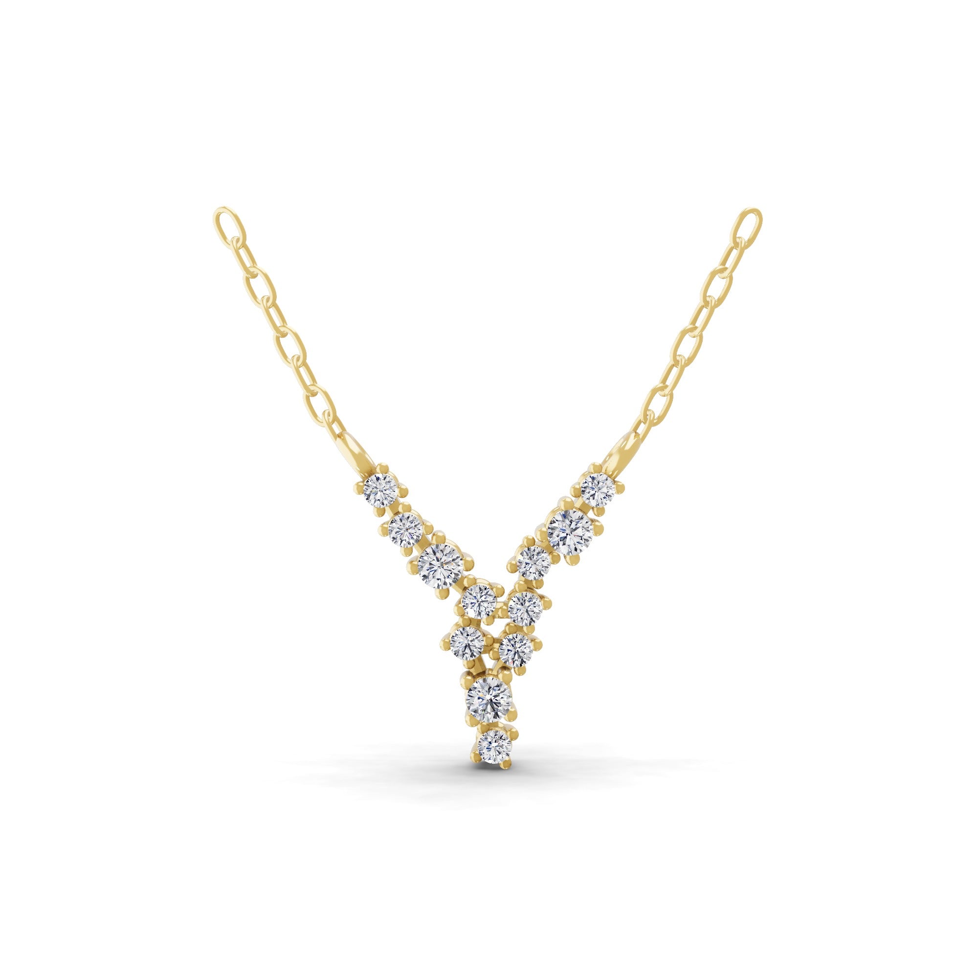 Lab Grown Diamond 0.27Ct Chain Necklace 14K Fine Gold