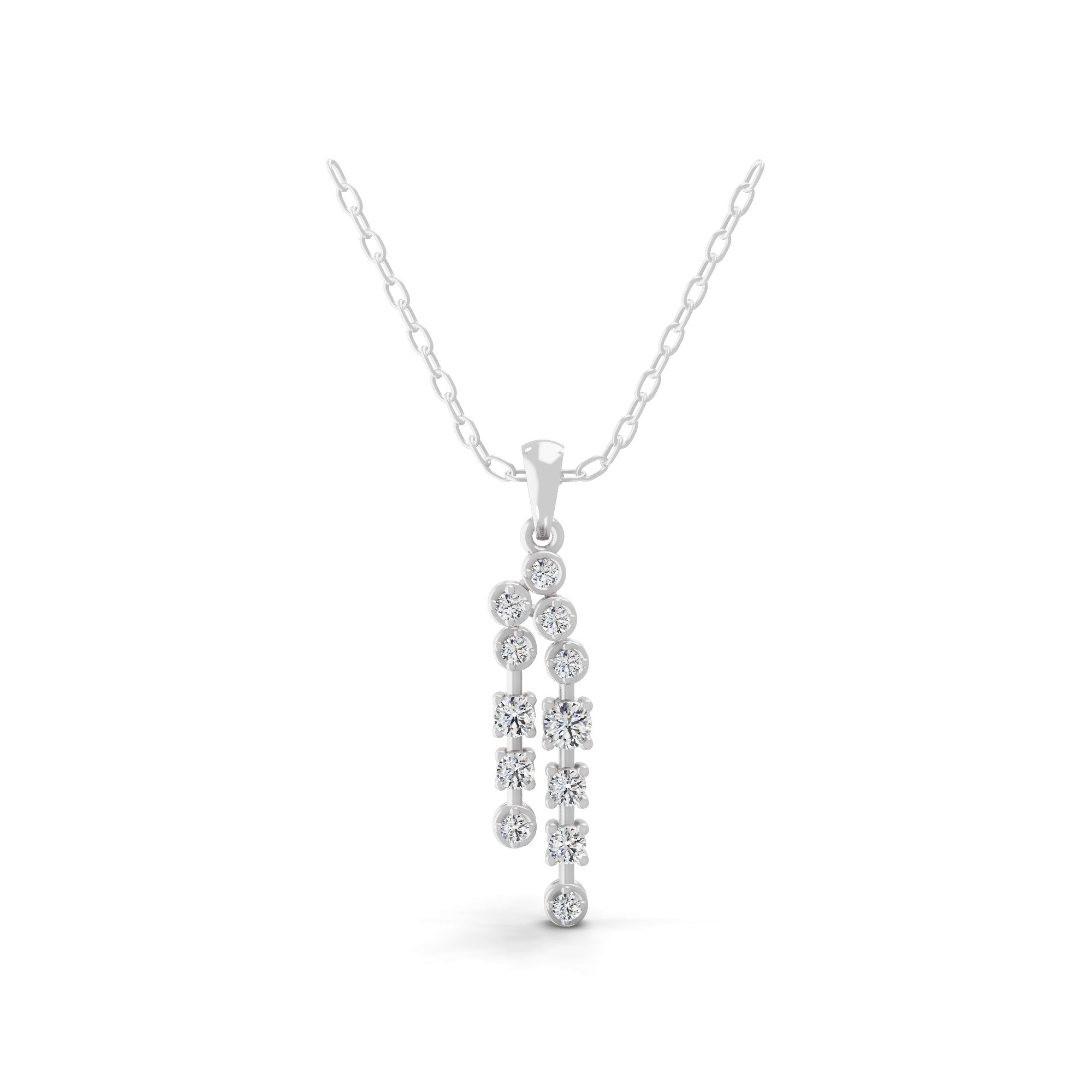 0.37Ct Lab Grown Round Cut Diamond Pendant 14K Fine Gold Necklace