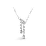 14K Fine Gold Necklace Lab Grown Round Cut Diamond Dangling Pendant 0.63Ct