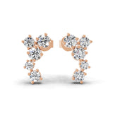 Lab Grown Round Cut Diamond Stud Earring 14K Fine Gold 0.36Ct