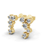 Lab Grown Round Cut Diamond Stud Earring 14K Fine Gold 0.36Ct