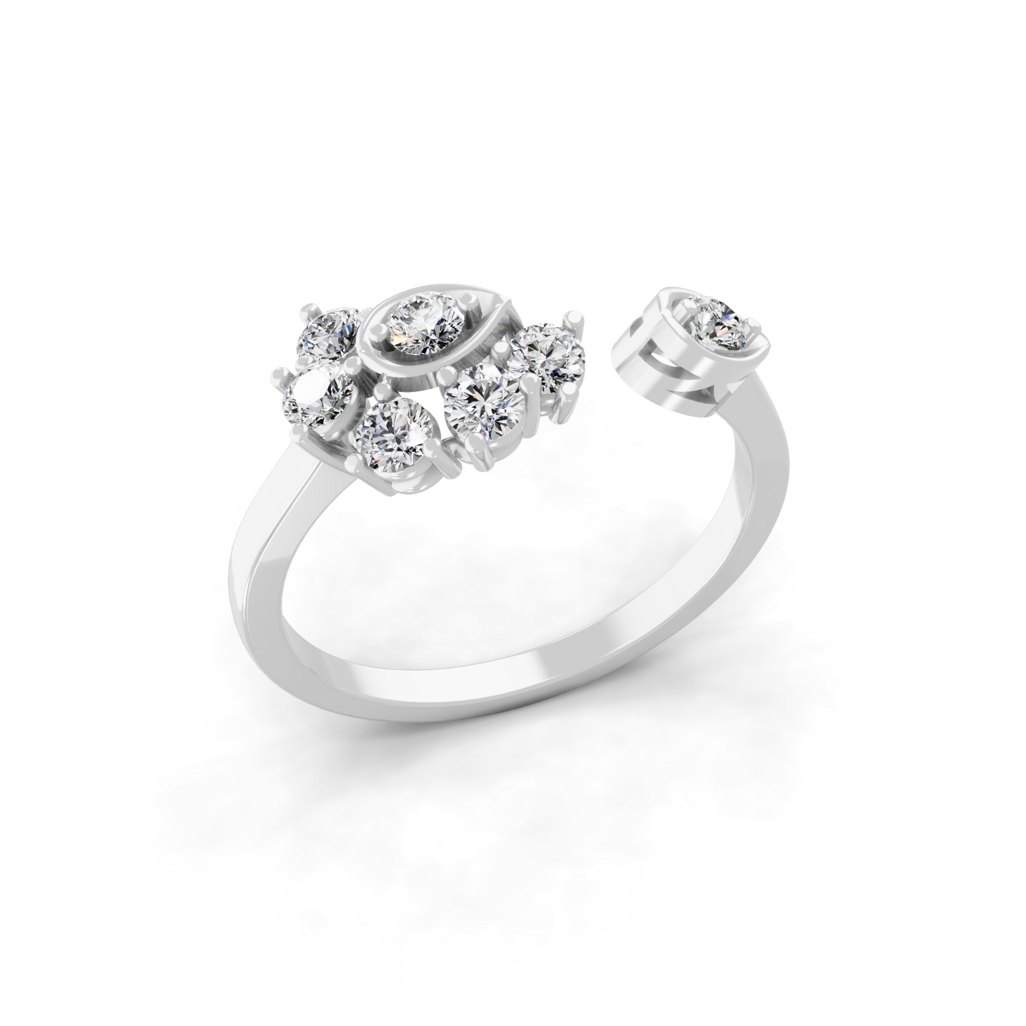Open Shank Lab Grown Diamond Ring 14k Fine Gold 0.46Ct