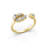 Open Shank Lab Grown Diamond Ring 14k Fine Gold 0.46Ct