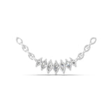 Marquise Cut Cluster Chain Necklace Lab Grown Diamond 0.52Ct 14K Fine Gold