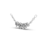 Marquise Cut Cluster Chain Necklace Lab Grown Diamond 0.52Ct 14K Fine Gold