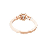 14K Fine Gold Lab Grown Diamond Emerald Cut Ring 0.58Ct