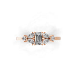 14K Fine Gold Lab Grown Diamond Emerald Cut Ring 0.58Ct