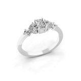 14K Fine Gold Lab Grown Diamond Emerald Cut Ring 0.58Ct