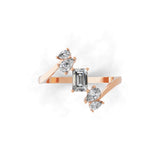 Emerald Pear Cut Ring Lab Grown Diamond 0.67Ct 14K Fine Gold