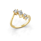 Emerald Pear Cut Ring Lab Grown Diamond 0.67Ct 14K Fine Gold