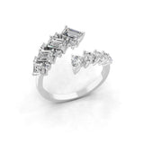 1.57Ct Multi Cut Lab Grown Diamond Twin Ring 14K Fine Gold
