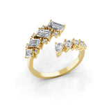 1.57Ct Multi Cut Lab Grown Diamond Twin Ring 14K Fine Gold