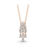 Multi Shape Lab Grown Diamond 2.37Ct Chandelier Design Pendant 14K Fine Gold Necklace