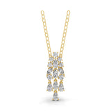 Multi Shape Lab Grown Diamond 2.37Ct Chandelier Design Pendant 14K Fine Gold Necklace