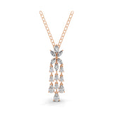 Pear Marquise Lab Grown Diamond Charm Pendant 14K Gold Necklace 3.07Ct