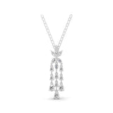 Pear Marquise Lab Grown Diamond Charm Pendant 14K Gold Necklace 3.07Ct