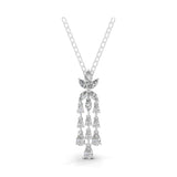 Pear Marquise Lab Grown Diamond Charm Pendant 14K Gold Necklace 3.07Ct