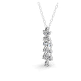 Pear Marquise Lab Grown Diamond Charm Pendant 14K Gold Necklace 3.07Ct