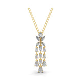 Pear Marquise Lab Grown Diamond Charm Pendant 14K Gold Necklace 3.07Ct
