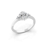 Round Cut Lab Grown Diamond 0.34Ct 14K Fine Gold Minimilist Ring