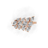 Spectacular Pear Lab Grown Diamond Ring 14K Fine Gold 1.29Ct