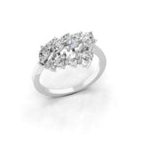 Spectacular Pear Lab Grown Diamond Ring 14K Fine Gold 1.29Ct
