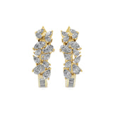 Lab Grown Diamond 2.43Ct Baguette Pear Cut Hoop Earrings 14K Fine Gold