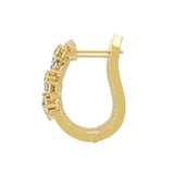 Lab Grown Diamond 2.43Ct Baguette Pear Cut Hoop Earrings 14K Fine Gold