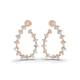 1.04 Ct Lab Grown Round Diamond White Gold Hoop Earring