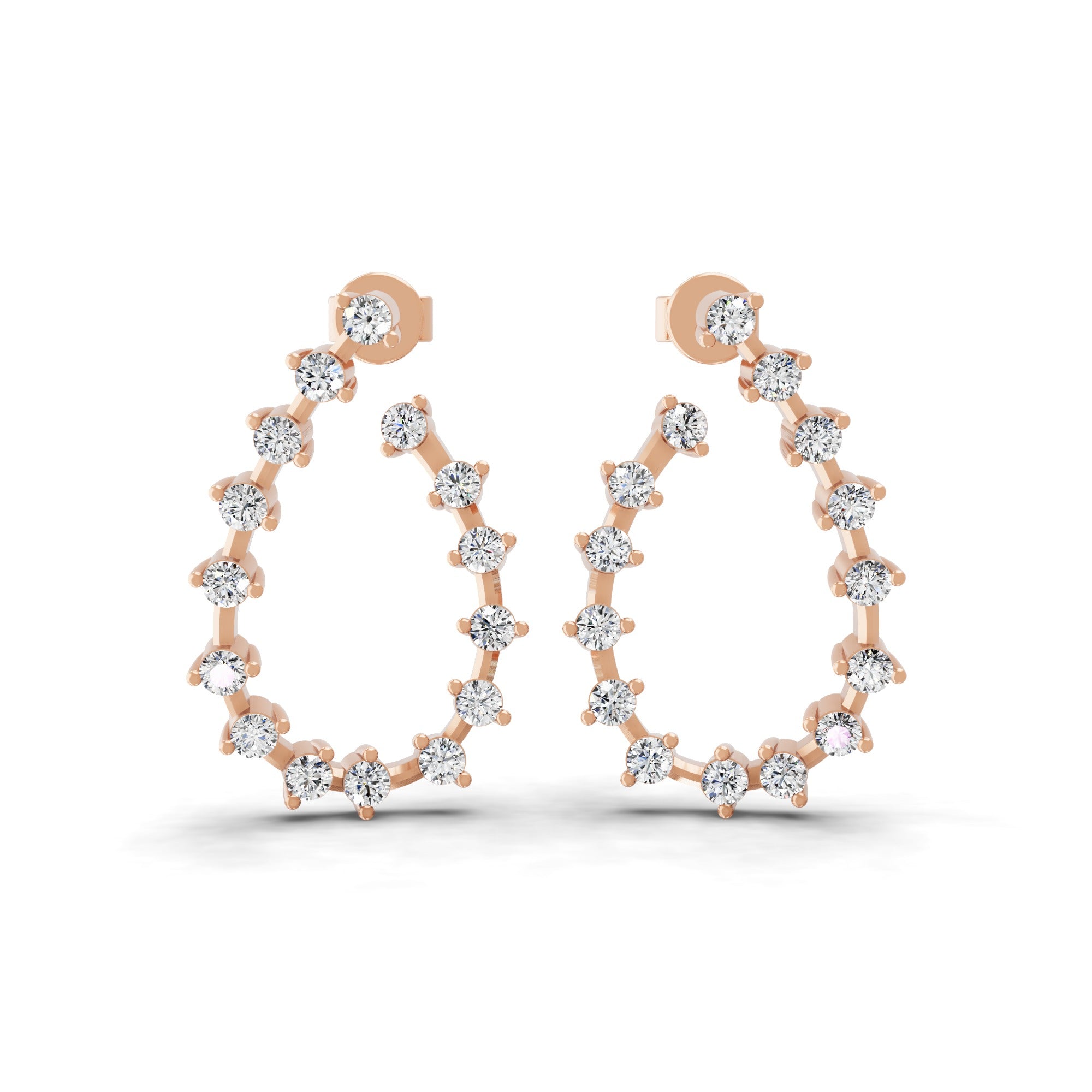 1.04 Ct Lab Grown Round Diamond White Gold Hoop Earring