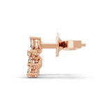 0.90Ct Lab Grown Marquise Pear Diamond Leaf Style Stud Earrings 14K Gold