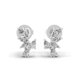 0.90Ct Lab Grown Marquise Pear Diamond Leaf Style Stud Earrings 14K Gold