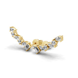 Lab Grown Marquise and Emerald Cut Diamond 14K Fine Gold 0.64Ct Ear Climber