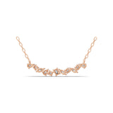 14K Fine Gold Cluster Pendant Chain Necklace 0.59Ct Lab Grown Diamond