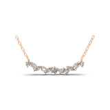 14K Fine Gold Cluster Pendant Chain Necklace 0.59Ct Lab Grown Diamond