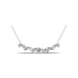 14K Fine Gold Cluster Pendant Chain Necklace 0.59Ct Lab Grown Diamond