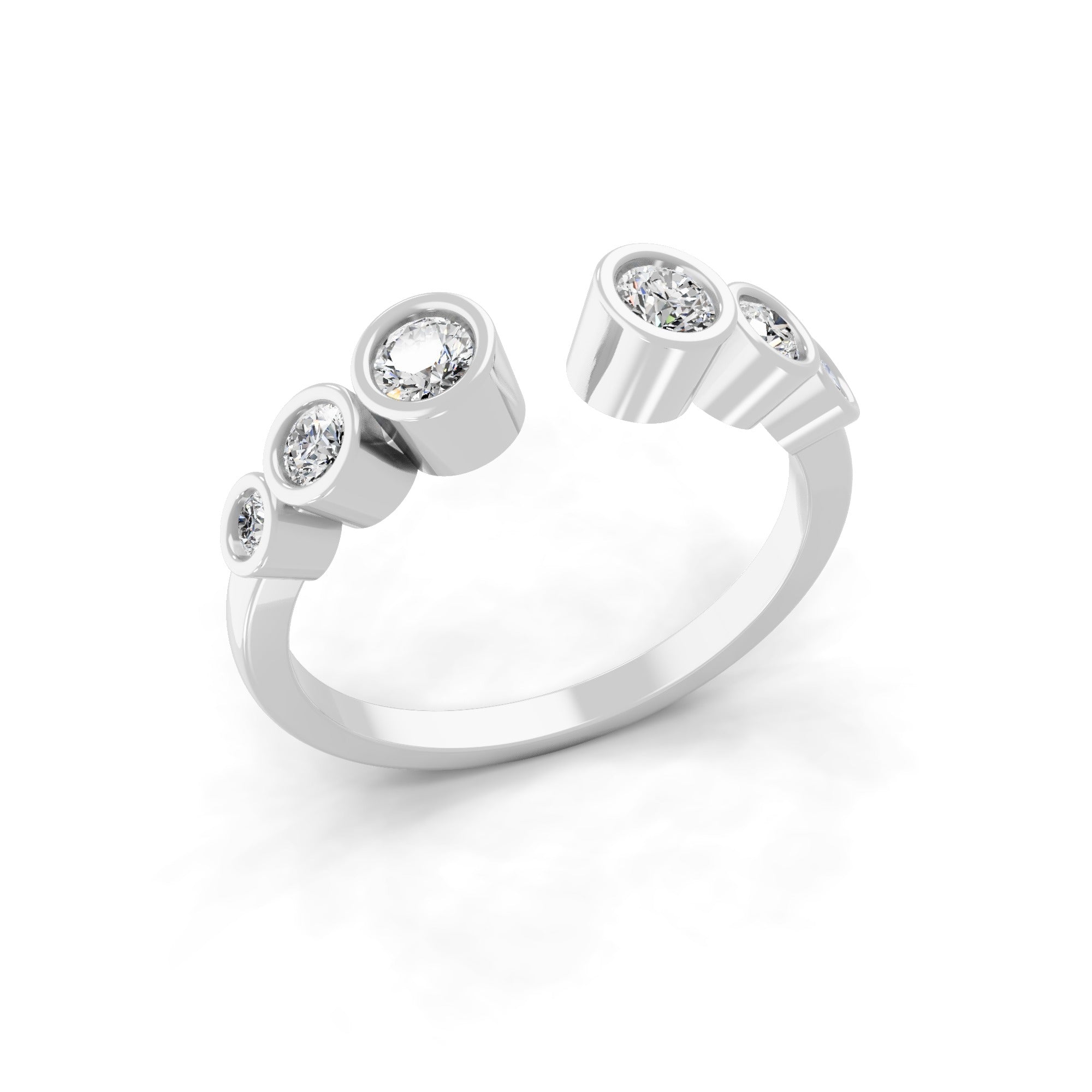 Bezel Set Round Cut Lab Grown Diamond 0.40Ct 14K Fine Gold