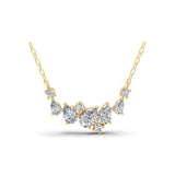Lab Grown Diamond Cluster Design Chain Necklace 1.73Ct 14K Fine Gold