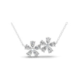 Lab Grown Diamond Floral Chain Necklace 14K Fine Gold 1.63Ct