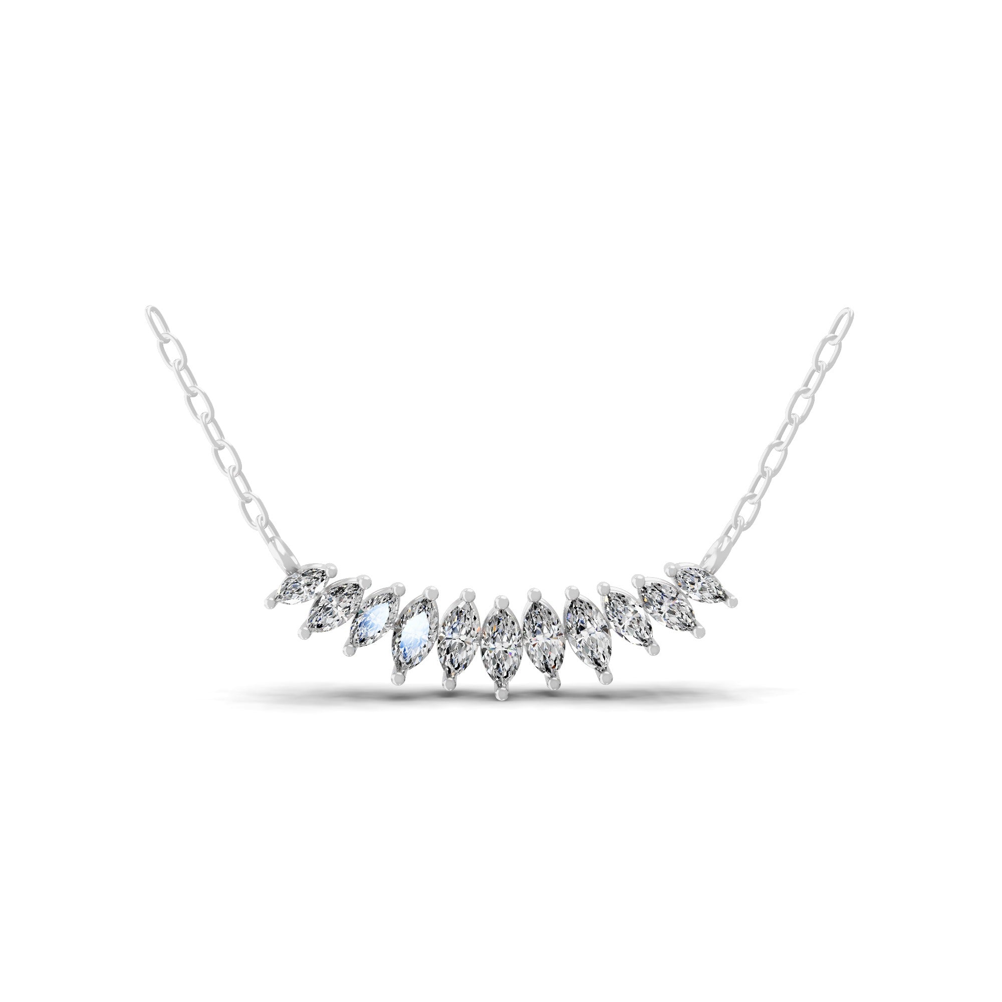 Graduating Lab Grown Diamond Strand Necklace 0.86Ct 14K Fine Gold