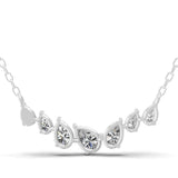 Radiant Chain Necklace 14K Fine Gold 1.80Ct Lab Grown Diamond