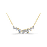 Radiant Chain Necklace 14K Fine Gold 1.80Ct Lab Grown Diamond
