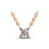 14K Fine Gold 0.22Ct Lab Grown Pear Cut Diamond Floral Design Pendant Necklace