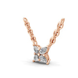 14K Fine Gold 0.22Ct Lab Grown Pear Cut Diamond Floral Design Pendant Necklace